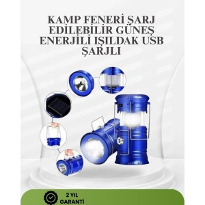BFS Güneş Enerjili Katlanabilir Kızaklı Kamp Feneri – USB Şarjlı, Çok Yönlü ve Dayanıklı Tasarım