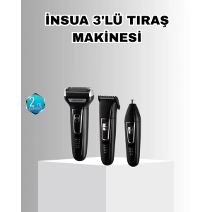 BFS İnsua Erkek Bakım Seti – 3 Başlıklı Şarjlı Tıraş Makinesi, 60 Dakika Kablosuz Kullanım