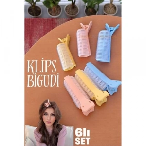 BFS Klipsli Saç Bigudisi Isısız Doğal Bukle Gece Bigudisi 3 cm 6 lı Set