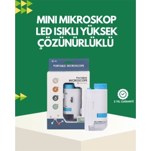 BFS LED Aydınlatmalı 80–200 Kat Büyütmeli Cep Mikroskop