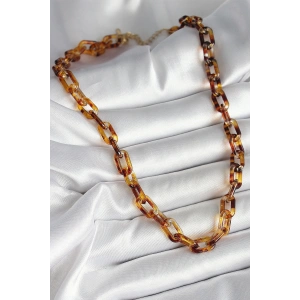 BFS Leopar Desenli Mika Zincir Kadın Kolye