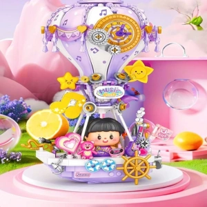 BFS  LZ4111 LOZ  MOR HAVA BALONU  BLOCK OYUNCAK 666 PARÇA