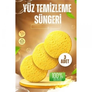 BFS   Makyaj Temizlik Pedi Cilt Temizlik Süngeri Doğal Selülöz 3 ADET