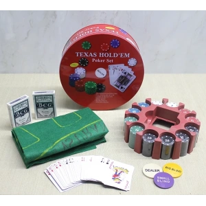 BFS Metal Kutulu 240 Chip Ve 2 Adet İskambil  Kağit Setine Sahip Poker Oyunu Alk3539