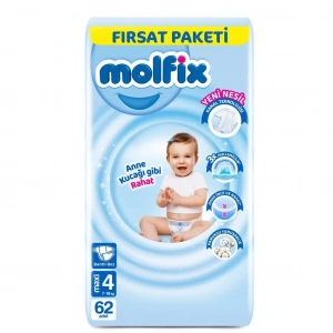 BFS   Molfix Bebek Bezi Fırsat Paketi 4 Beden 7-14 Kg 62 Adet