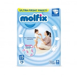 BFS   Molfix Bebek Bezi Ultra Fırsat Paketi 5 Beden 11-18 Kg 78 Adet