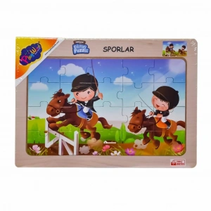 BFS Nessiworld ONY-85-86-87-88 Ahşap Eğitici Puzzle Sporlar -Onyıl