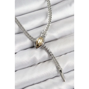 BFS Pirinç Asansörlü Yılan Model Gümüş Renk Kadın Kolye