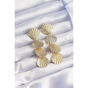 BFS Pirinç Gold Renk Deniz Kabuğu Model Sallantılı Küpe