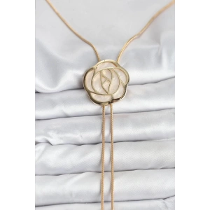 BFS Pirinç Gold Renk Gül Model Asansörlü Kadın Kolye