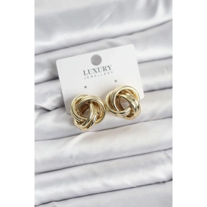 BFS Pirinç Gold Renk Vintage Sarmal Model Kadın Küpe