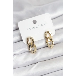 BFS Pirinç Gold Renk Zincir Model Kadın Küpe