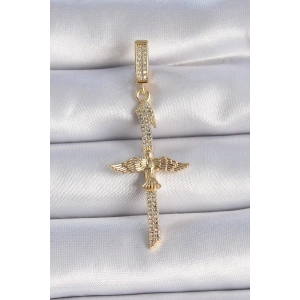 BFS Pirinç Gold Renk Zirkon Taş Detaylı Elif Model Anka Kuşu Figür Ajda Charm