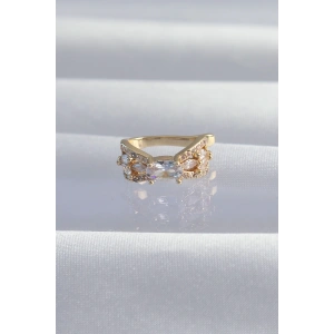 BFS Pirinç Gold Renk Zirkon Taş Kaplama Earcuff Küpe