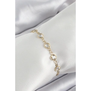 BFS Pirinç Gold Renk Zirkon Taşlı Kadın Bileklik