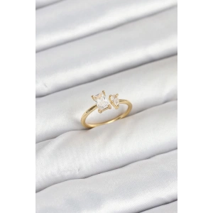 BFS Pirinç Gold Renk Zirkon Taşlı Kadın Yüzük