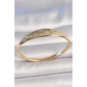 BFS Pirinç Gold Renk Zirkon Taşlı Yıldız İşlemeli Kadın Kelepçe