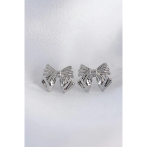 BFS Pirinç Gümüş Renk Fiyonk Küpe