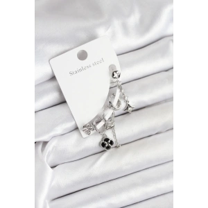 BFS Pirinç Gümüş Renk Kadın Set Küpe