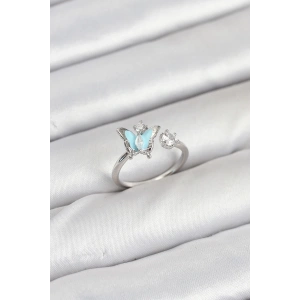 BFS Pirinç Gümüş Renk Kelebek Model Kadın Yüzük