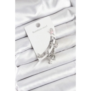 BFS Pirinç Gümüş Renk Set Küpe