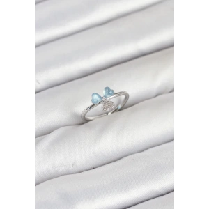 BFS Pirinç Gümüş Renk Yonca Model Kadın Yüzük