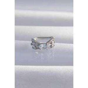 BFS Pirinç Gümüş Renk Zirkon Taş Kaplama Earcuff Küpe