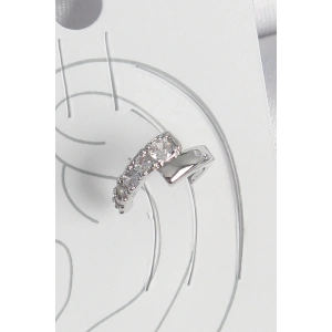 BFS Pirinç Gümüş Renk Zirkon Taşlı Kadın Kıkırdak Küpe