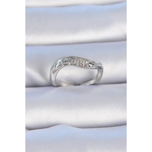 BFS Pirinç Gümüş Renk Zirkon Taşlı Kadın Yüzük