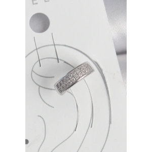 BFS Pirinç Gümüş Renk Zirkon Taşlı Kıkırdak Model Kadın Küpe