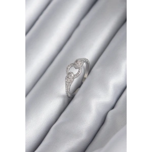 BFS Pirinç Gümüş Renk Zirkon Taşlı Yılan Model Kadın Yüzük