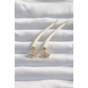 BFS Pirinç Krem Renk Botega Küpe