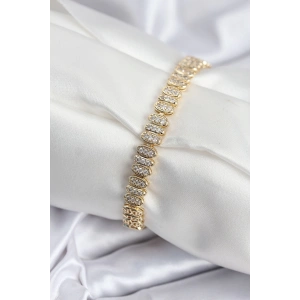 BFS Pirinç VIP Seri Gold Renk Oval Sıralı Kadın Bileklik