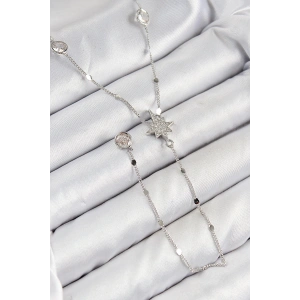 BFS Pirinç Zirkon Taşlı Kutup Yıldızı Model Gümüş Renk Y Kolye