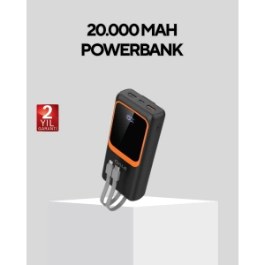 BFS Powerbank 20000 mAh Dijital Ekranlı ve Çok Kablolu Hızlı Şarj Cihazı