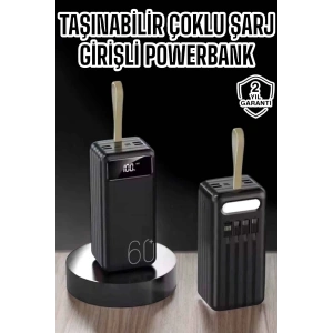 BFS Powerbank 60.000 MAH 4 Portlu Uzun Şarj Süreli Dijital Göstergeli