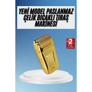 BFS Sakal Kesme Tıraş Makinesi Paslanmaz Çelik Gold Şarjlı