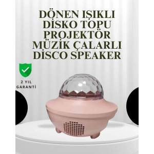 BFS Sesle Etkileşimli Yıldız Projektörlü Gece Lambası – Bluetooth Hoparlörlü, USB Girişli, Dönen Okyanus