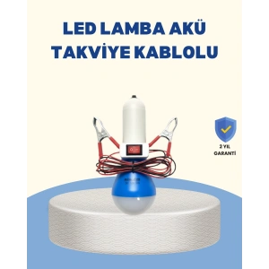 Mey İthalat® Timsah Kıskaçlı 12V LED Ampul Kamp ve Acil Durum Lambası