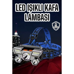 BFS Ultra Güçlü Led Işık Şarjlı Kafa Lambası Balıkçı Lambası Kafa Feneri