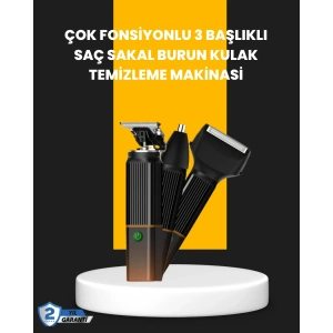 BFS USB-C Şarjlı 3 in 1 Erkek Bakım Cihazı – Sessiz Motorlu Saç ve Sakal Kesme Makinesi