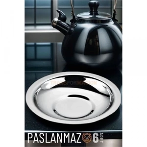 BFS Veneta 6 Adet Metal Çay Tabağı Seti