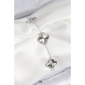 BFS VIP Pirinç Yonca Model Gümüş Renk Kadın Bileklik