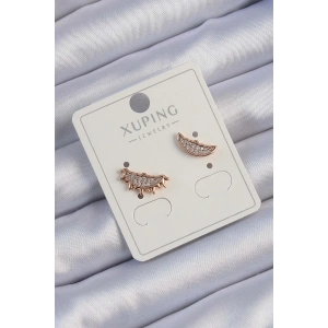 BFS Xuping Rose Renk Zirkon Taşlı Ay ve Güneş Tasarımlı Küpe