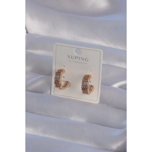 BFS XUPİNG Rose Renk Zirkon Taşlı İşlemeli Halka Küpe