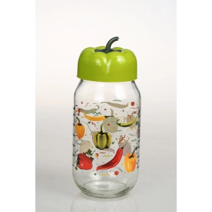 Biber Kapaklı Desenli Kavanoz 1000 Cc Royaleks-BKD1000