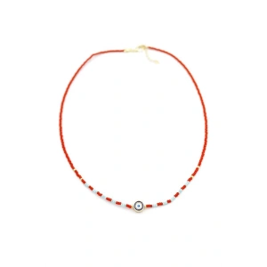 Boncuk Göz Kolye - Kırmızı