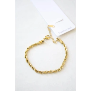 Burgu Çelik Bileklik 3mm - Altın