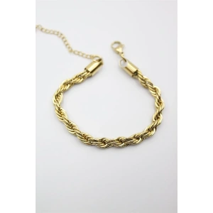 Burgu Çelik Bileklik 4mm - Altın