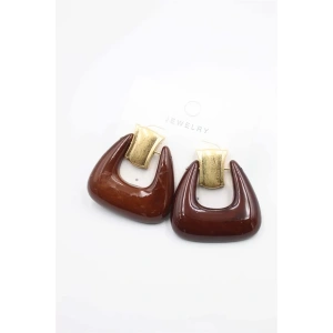 Çanta Küpe - Kahverengi